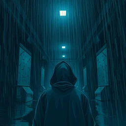 person in deep dark despair, under bridge, wile its raining, trending on artstation, anime 4 k