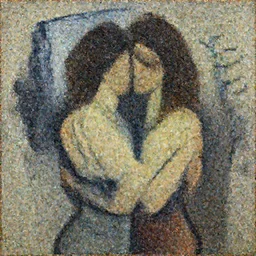 painting of two people hugging by graham sutherland, basquiat, neo - expressionism, muted colors!!!