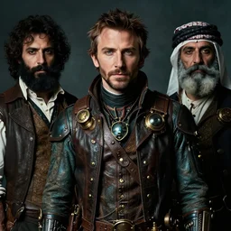 bradley cooper, steampunk, cool tint, orientalist intricate portrait by john william waterhouse and edwin longsden long and theodore ralli and nasreddine dinet, hyper realism, dramatic lighting