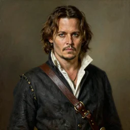 a beautiful artwork of johnny depp as aragorn by Gustave Courbet featured on artstation