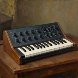 modular synthesizer, elegant oil painting from rennaisance