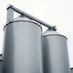 a photo by berne becher and hilla becher of a grain silo