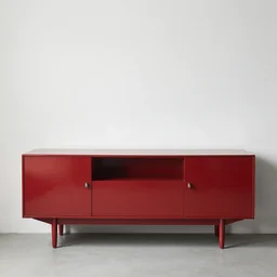 a sideboard, gunmetal and red enamel