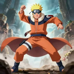 naruto. epic, dramatic, digital art, trending on artstation, high quality, highly detailed, wide angle, powerful pose.