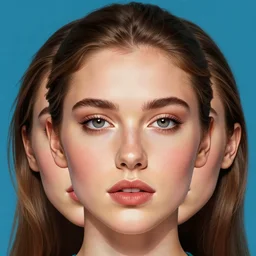 photorealistic illustration of a face inside a face inside a face inside a face inside a face inside a face and so on, ultra realistic, vibrant, high quality