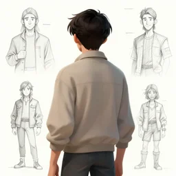 character rear view detail designs, Milo Manara, Greg Rutkowski, character sheet, Darek Zabrocki, Karlkka, Jayison Devadas, Phuoc Quan, trending on Artstation, 8K, ultra wide angle, pincushion lens effect