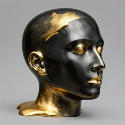 a head made out of melting metal, it is of black and golden and red color, it is wearing sunglasses and a hat, there are flowers all around it, blue paint melting, vogue cover style, greg rutkowski style, demonic style, artgerm style, basquiat style