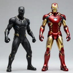 black panther with ironman armo