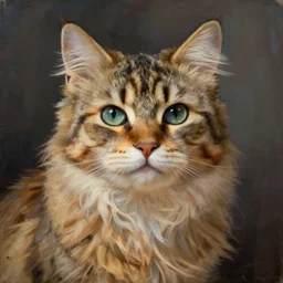 epic portrait of me in front of cat painting
