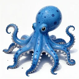 blue octopus. detailed. deep. masterpiece. yayoi kusama