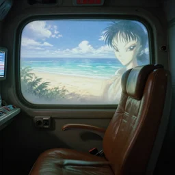fuji 5 0 r, 3 5 mm ; closeup alien medical bay interior with leather seat film still foggy window wall view like ; in the background projection of beautiful hyperrealistic film still from ronin movie of seinen manga beach scene in style of 1 9 9 0 frontier in porcelain 3 5 mm photography magazine architectural studio edition, highly detailed, cinematic lighting, 8 k