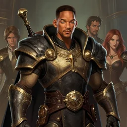portrait of will smith as a doomguy in team fortress 2 style, tragic, elegant, fantasy, hd shot, digital portrait, beautiful, artstation, comic style, by artgerm, guy denning, jakub rozalski, magali villeneuve and charlie bowater
