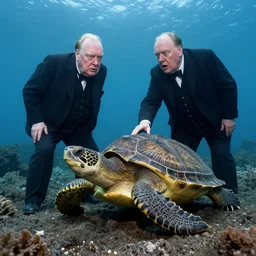 An astonished aghast Winston Churchill discovers the first turtle ever in Galapagos, national geographic, BBC, XF IQ4, f/1.4, ISO 200, 1/160s, 8K, RAW, unedited