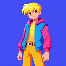 vector art of scott pilgrim in a vaporwave aesthetic, 8 k, 4 k, vibrantly colored, trending on artstation