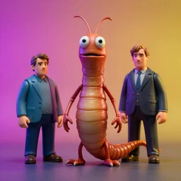 hyperrealistic rendering, earthworm by bernie wrightson and killian eng and joe fenton, product photography, action figure, sofubi, studio lighting, colored gels, colored background