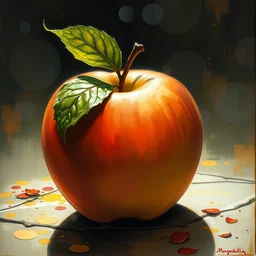 painting of an apple, by ayami kojima, greg rutkowski and ayami kojima, ayami kojima ncsoft lineage ii style