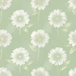 sage green pastel colors girly flowers pattern realistic volumetric holographic foil textures subtle glitch effect