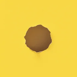 an album cover with a yellow background and a hole