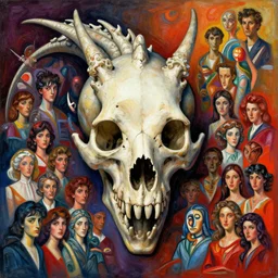 a dragon's skull by _ beeple, artgerm, _ aaron _ horkey _ amanda _ sage _ bauhaus _ anton _ pieck _ bernie _ wrightson _ barclay _ shaw _ frank _ stella _ alena _ aenami _ angus _ mckie, alex grey, akira toriyama, hp lovecraft, andre masson, surreal, art station, design 4 k, native, hd,