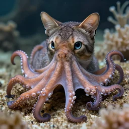 a feline octopus - cat - hybrid, animal photography