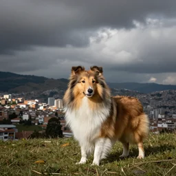 a photo of a sheltie in bogota