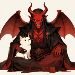 the demon god is friends with a cat