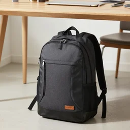 photo backpack under a table