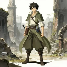 full body portrait character concept art design, anime key visual of an archaeologist adventurer warrior, studio lighting delicate features finely detailed perfect art, at an ancient city, gapmoe yandere grimdark, trending on pixiv fanbox, painted by greg rutkowski makoto shinkai takashi takeuchi studio ghibli