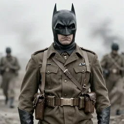 batman as a soldier , historical photo of ww2