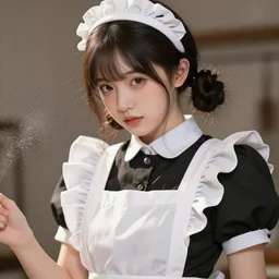 an impulsive maid, light dust, magnificent, close up, details, sharp focus, elegant, highly detailed, illustration, by Jordan Grimmer and greg rutkowski and PiNe(パイネ) and 薯子Imoko and 香川悠作 and wlop and maya takamura, intricate, beautiful, Trending artstation, pixiv, digital Art