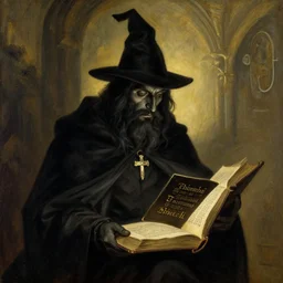 ((black magic sorcerer with a book of spells)) by Beksinski, Luis Royo
