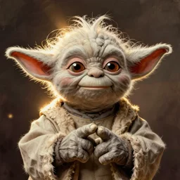Yoda as Joe Biden, political cartoon, vintage, portrait
