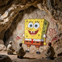 archeologists react to cave paintings of SpongeBob SquarePants