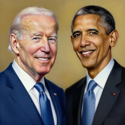a portrait of joe biden and barack obama, painted by zdzislaw beksinski