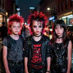 night flash portrait photography of punk and goth kids on the lower east side by diane arbus, colorful, nighttime!, raining!
