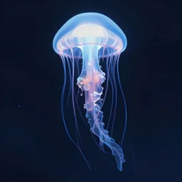 bioluminescent jellyfish, extremely detailed, sharp focus, wide view, full body shot, smooth, digital illustration, by, james jean, by rossdraws, frank franzzeta, sakimichan, jeremy lipking