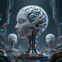humankind trapped in the neuromorphic metaverse blending minds with machines hyperdetailed surrealism