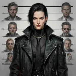front shot of a cyberpunk criminal character, intricate, elegant, highly detailed, centered, digital painting, artstation, concept art, smooth, sharp focus, illustration, artgerm, Tomasz Alen Kopera, Peter Mohrbacher, donato giancola, Joseph Christian Leyendecker, WLOP, Boris Vallejo, mugshot!!!!!