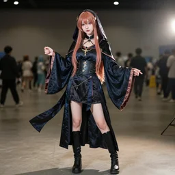 nayeon cosplaying as a sorceress, dragoncon, 3 5 mm, f / 2. 8, flash fired, full length, full resolution