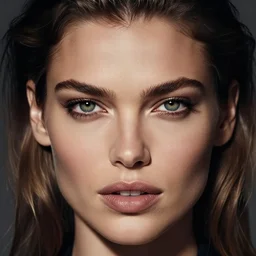Photograph closeup portrait of Natalia Vodianova beautiful symmetric face, by Steve McCurry