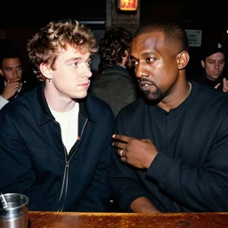 “ kanye west and matty healy at a pub ”