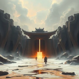 photograph of the end is the beginning, gate, surreal, highly detailed, digital painting, artstation, game concept art, smooth, sharp focus, by greg rutkowski, 8 k