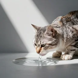 cat drinking water