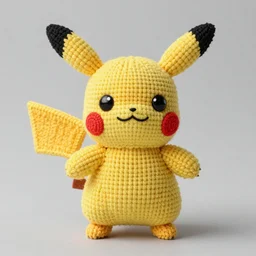 a knitted Pikachu