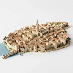 a miniature model of a medieval mediterranean city