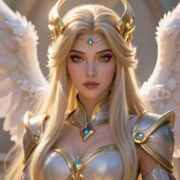 a saint noble high priestess as a league of legends character, angelic light, fantasy clothes, beautifual eyes, close up shot, masterpiece, cg animation, riot enterainment, arcane, realistic, hyper detailed, hyper detailed face, character select portrait, 3 d, by artgerm, rossdraws, drew struzan, justin gerard