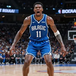 an extremely spooky monstrous Orlando Magic basketball player -4 n