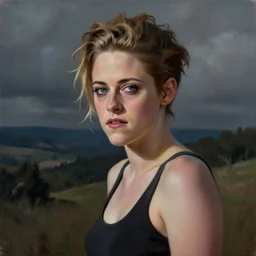 A painting of Kristen Stewart, by Jeremy Mann