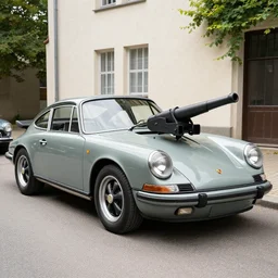 Porsche 911 equipped with an anti-air cannon 1942 germany