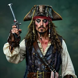 zombie pirate captain, flintlock, high detail photo